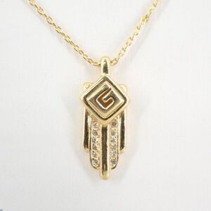 Givenchy Vintage Signed Gold Crystal Art Deco Style Necklace 16" ✨